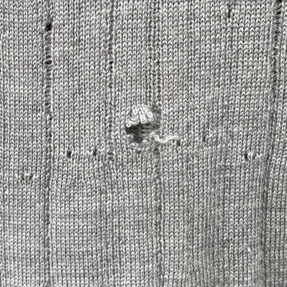 Neil Barrett Sweater Mens Grey Merino Wool Distressed Crew Neck Long Sleeve - Picture 12 of 12